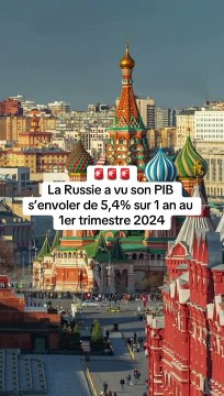 la Russie a vu son PIB augmenter de 5,4% au 1er trimestre