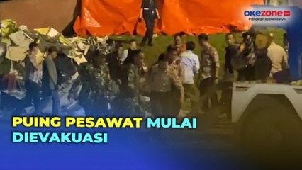 Download Video: Gunakan 2 Truk, Puing Pesawat Latih yang Jatuh di BSD Mulai Dievakuasi