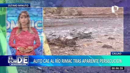 Auto termina a las orillas del río Rímac: se presume persecución policial