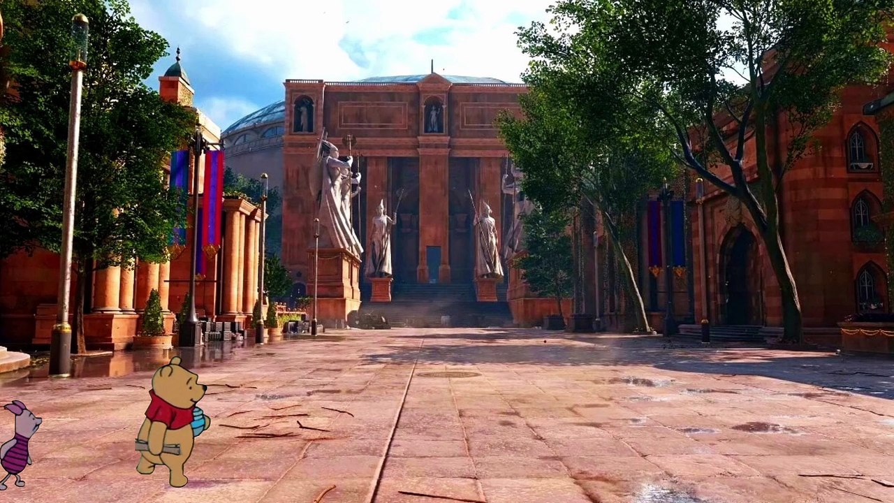 Pooh walks through Theed