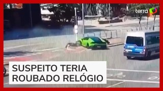 Motorista usa carro de luxo para perseguir ladrão e acaba batendo em poste em São Paulo