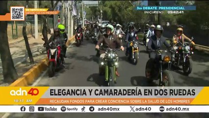 Elegancia y camaradería en dos ruedas. Ricardo Salinas encabeza una rodada para recaudar fondos