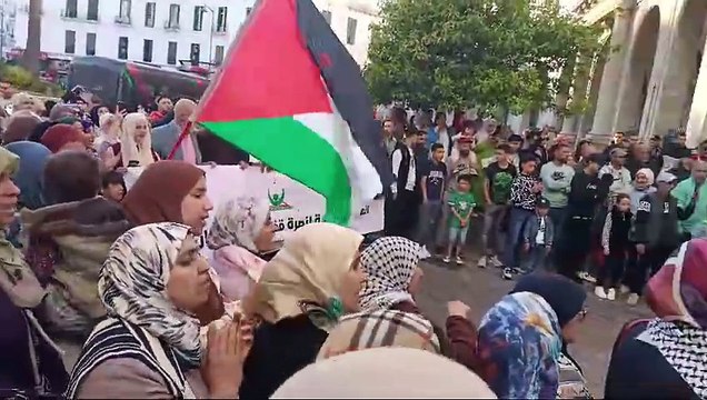 مسيرة حاشدة في تطوان شمالي المملكة المغربية تنديدًا بالعدوان المستمر على غزة