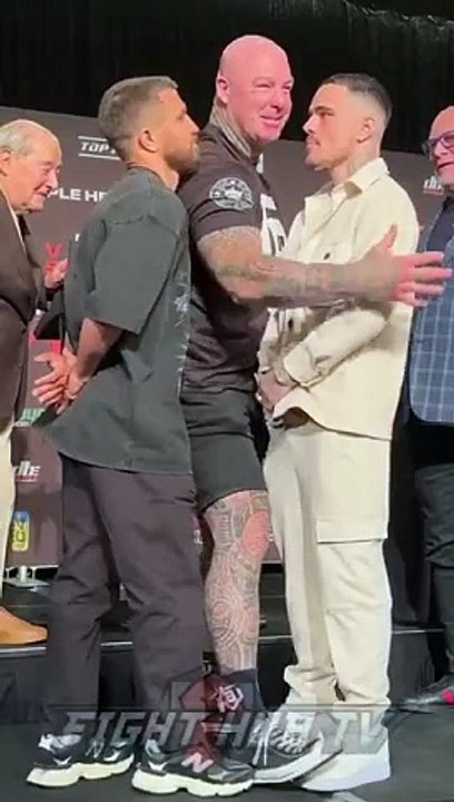 Lomachenko & Kambosos separated during intense face off!