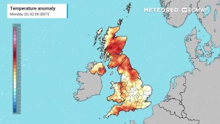 UK temperatures will remain above average for the next few days before turning cooler midweek.