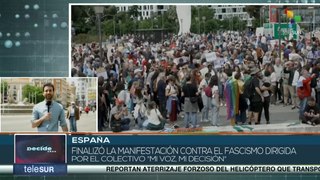 Cientos de manifestantes rechazaron el foro de extrema derecha en Madrid