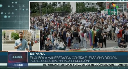 Cientos de manifestantes rechazaron el foro de extrema derecha en Madrid