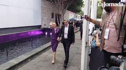 Claudia Sheinbaum llega a la sede del tercer debate presidencial