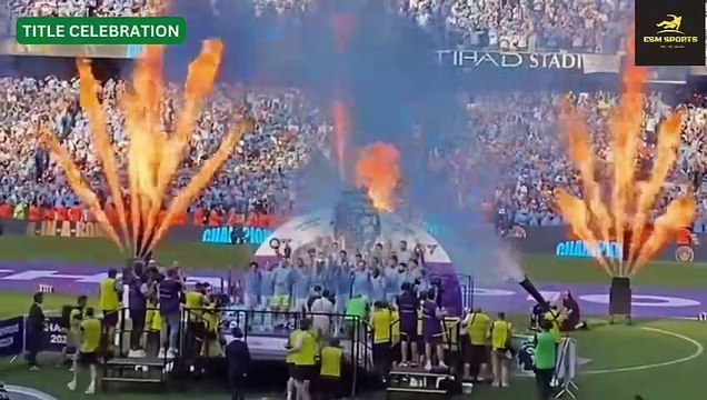 Manchester City Players' Premier League Trophy Celebration & Dressing Room Celebration! 2024