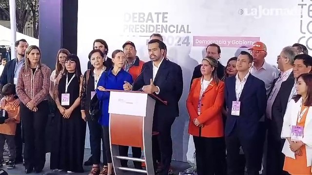 Jorge Álvarez Máynez llega a la sede del tercer debate presidencial