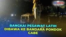 Bangkai Pesawat Latih yang Jatuh di BSD Dibawa ke Bandara Pondok Cabe