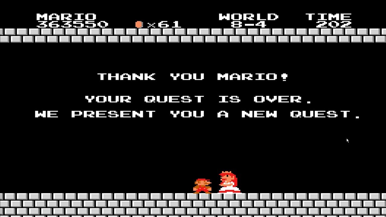 SMB. Beating the game