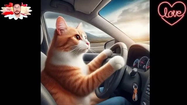 Driving Kitten Car #cat #kitten #cute #trending #catlover#cutecat #shorts #cats #aicat