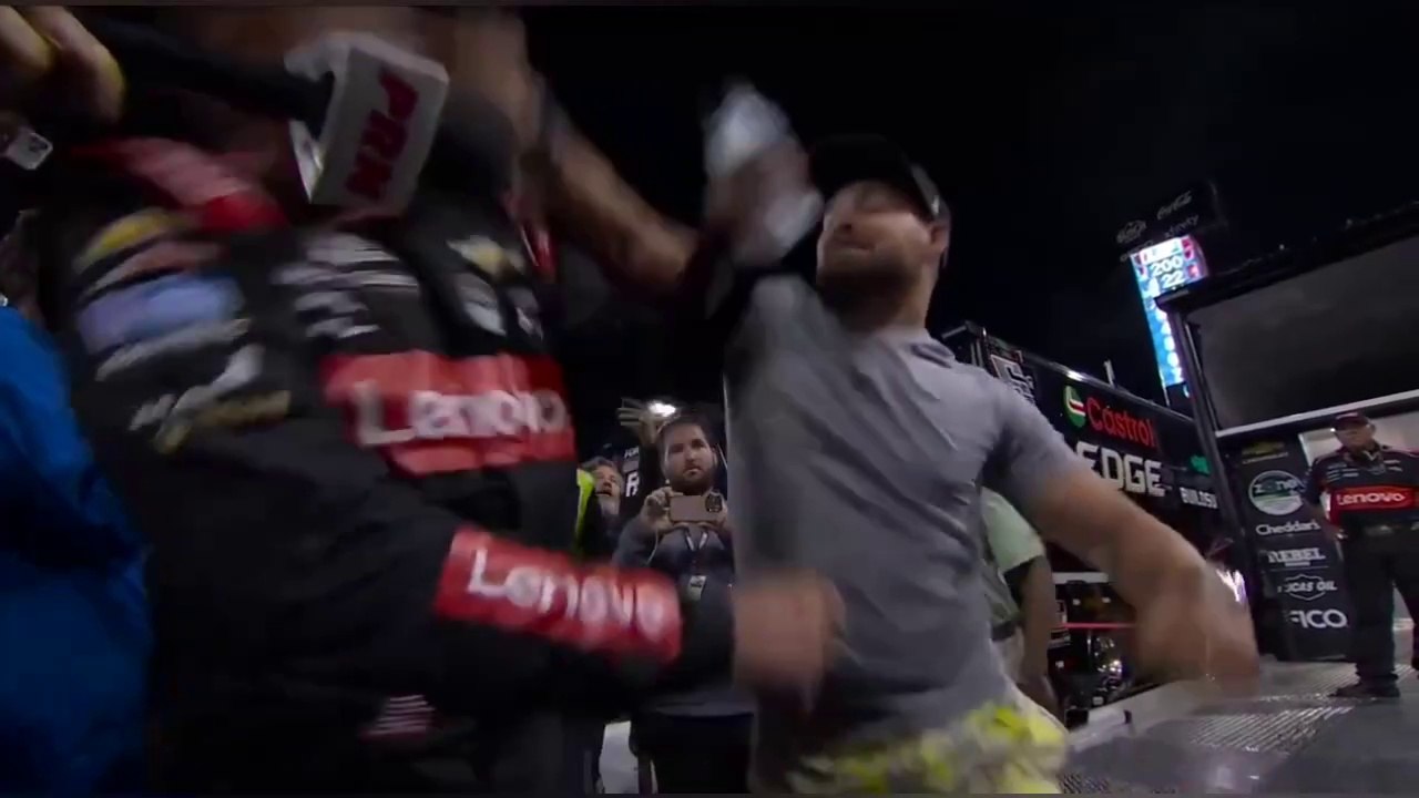 NASCAR Cup Series 2024 All Star Race Busch Stenhouse Jr Crash and Fight