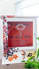 Thrift Store Key Cabinet | Painted & Foral Designed