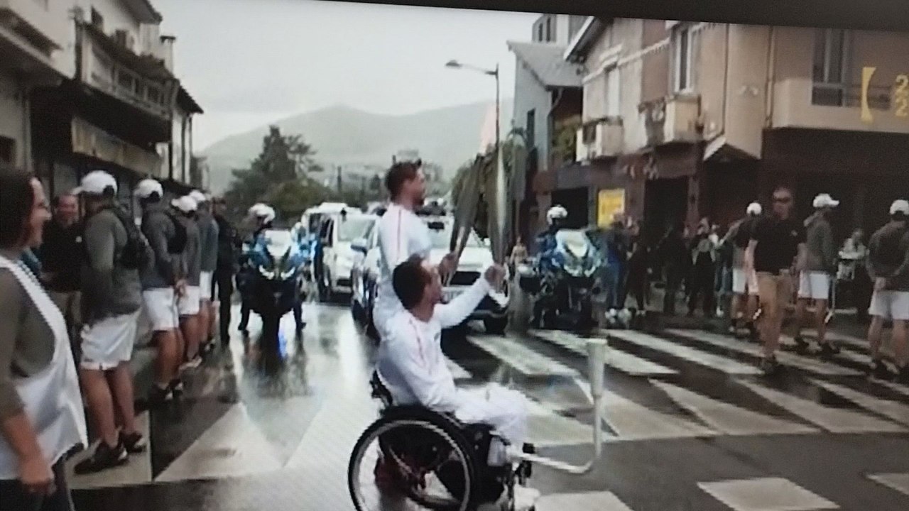 La flamme  olympique dans les Hautes-Pyrénées, le 65
