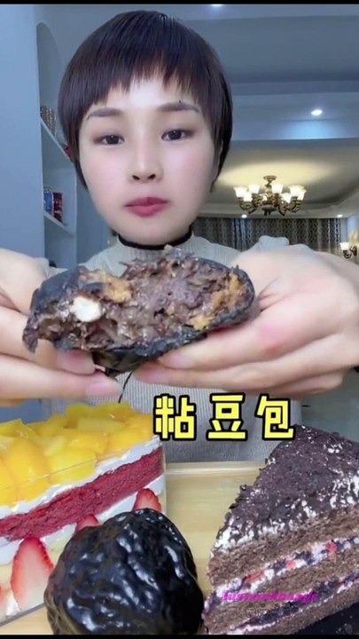 #37 Desserts mukbang/ASMR || Sticky bean buns, chocolate pastry, mango-strawberry boxcake, noodles..