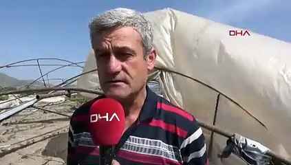 Hortumun domates seralarını yerle bir ettiği anlar kamerada