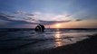 Sunset timelapse over Marys Shell at Cleveleys beach