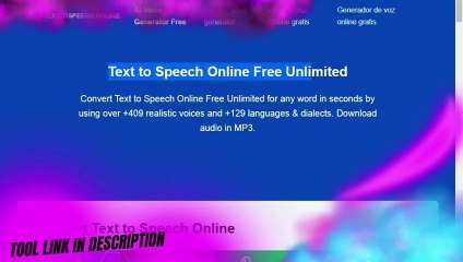 Revolutionary Text-to-Voice Converter: Unlimited & Free for Arabic & All Languages!"