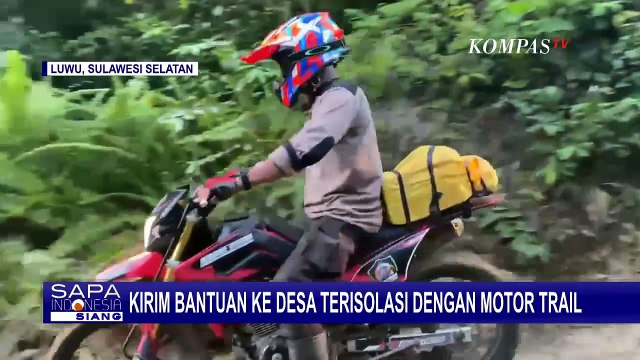 Polres Palopo Antarkan Bantuan Logistik ke Desa Terisolasi di Luwu dengan Motor Trail