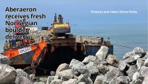 Fresh supply of Norwegian boulders delivered in Aberaeron