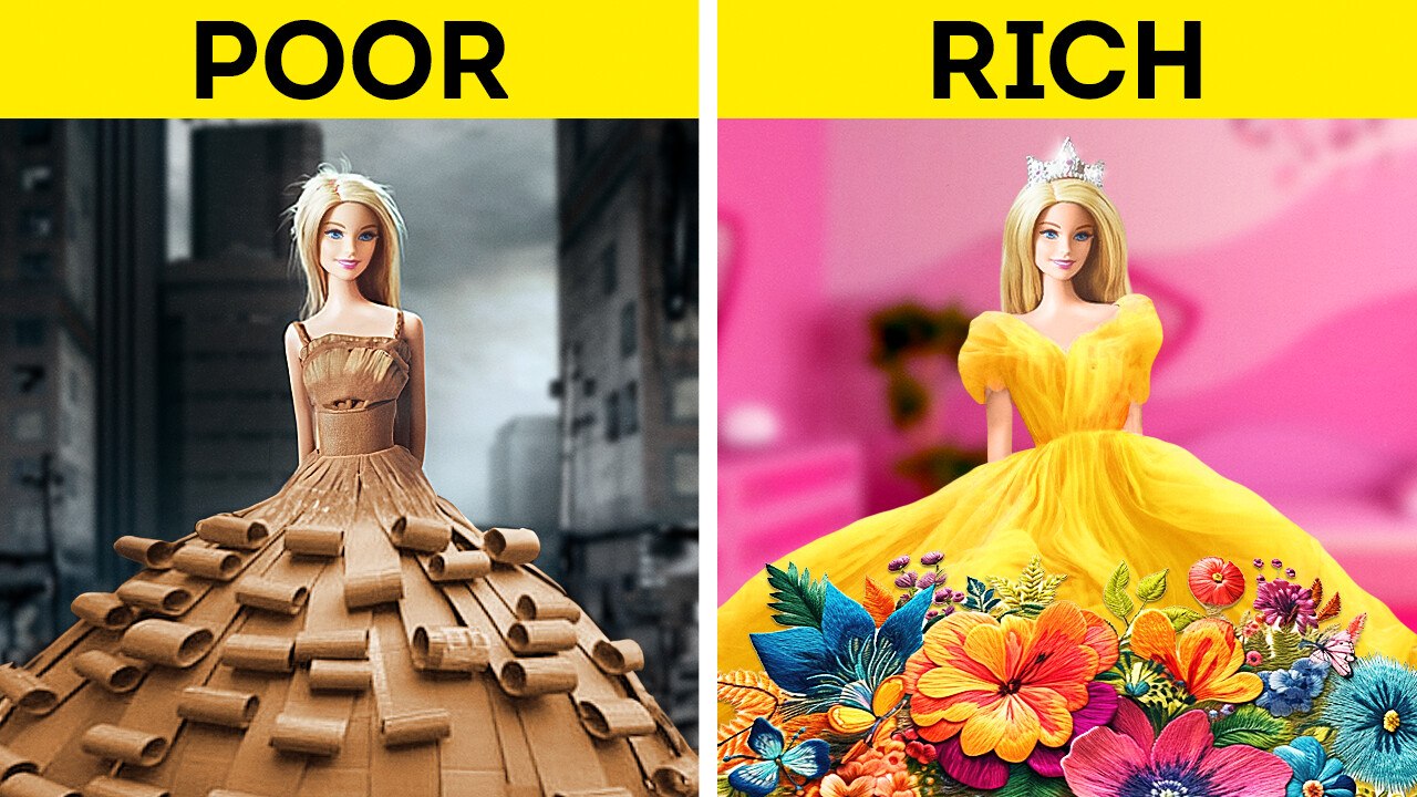 Barbie Doll Makeover Hacks And Crafts  Gorgeous Barbie Transformation!