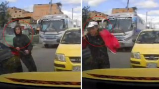 En video: así fue el violento atraco a una familia dentro de un vehículo en pleno trancón en Bogotá