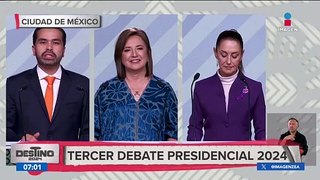 Así se vivió el tercer debate presidencial entre Sheinbaum, Xóchitl y Máynez