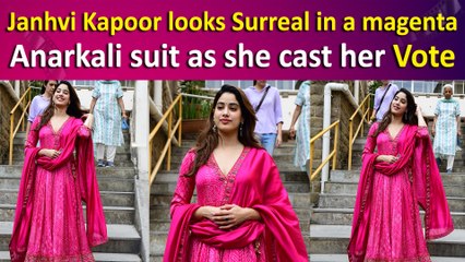 Janhvi Kapoor Stuns in Stylish Dupatta with 'Dekha Tenu' Lyrics for Election Day 🎉