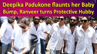 Ranveer Singh escorts Pregnant wife Deepika Padukone as they reach to cast Vote