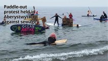 Protest against sewage pollution held on Aberystwyth beach