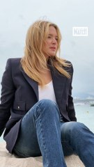 Virginie Efira en pleine séance shooting sur la plage Air France