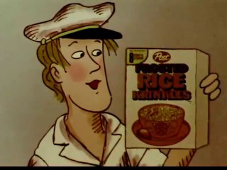 1970s Rice Krinkles animated cereal TV commercial - the milkman