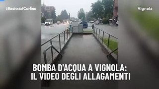 Bomba d'acqua a Vignola: il video degli allagamenti