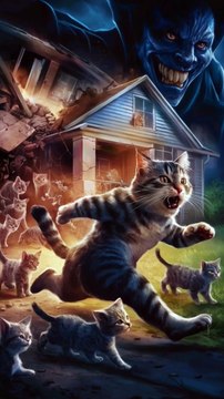 Cat monster _ Fight for family _ _cat _kitten _cute _trending _cutecat _catlover _shorts(720P_HD)