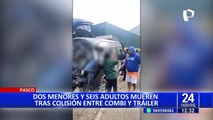 ¡Nuevo accidente vial! dos menores de edad y seis adultos fallecen tras choque entre combi y tráiler