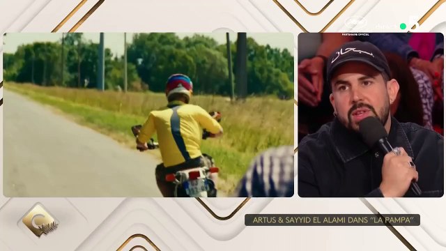 Artus invité dans C à vous à Cannes tandis qu'un oiseau survole Anne-Elisabeth Lemoine