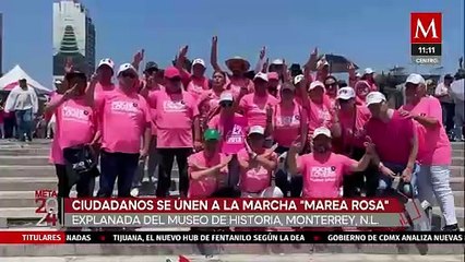 "Marea Rosa" reúne a más de 30 mil simpatizantes en Monterrey, Nuevo León