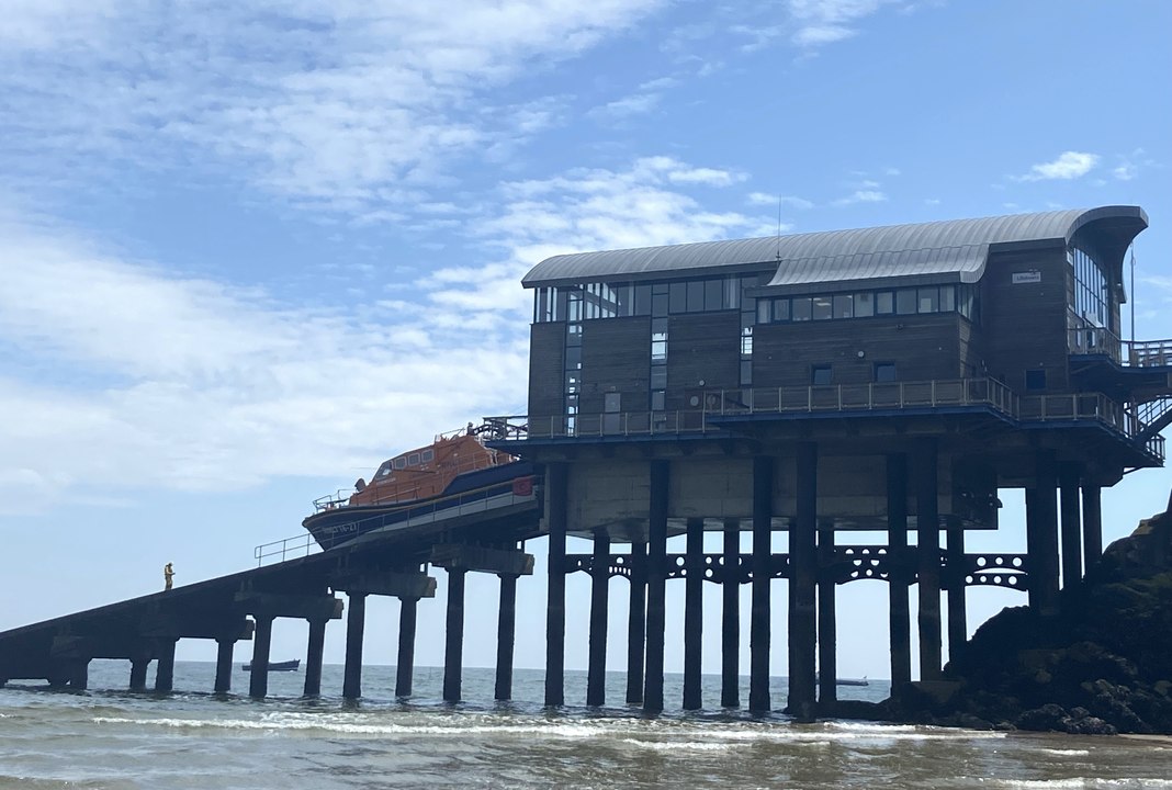 Tenby RNLI lifeboat crew joined by Mumbles for Coxswain training