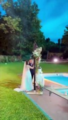 Corte do bolo em casamento em Portugal é “iluminado” pela passagem do meteoro