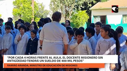 “Por cada 4 horas frente al aula, el docente misionero sin antigüedad tendrá un sueldo de 400 mil pesos”