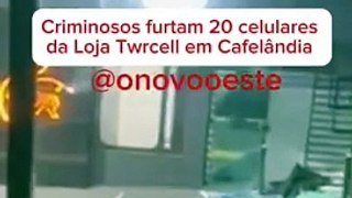 Vídeo mostra ladrões furtando cofre com 20 celulares na região de Goioerê