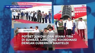 Potret Jokowi dan Iriana Tiba di Sumbar, Langsung Koordinasi dengan Gubernur Mahyeldi