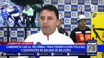 Vehículo cae al río Rímac tras persecución policial: ocupantes continúan con pronóstico reservado