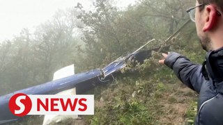 Thick fog blankets wreckage at suspected crash site of Raisi helicopter