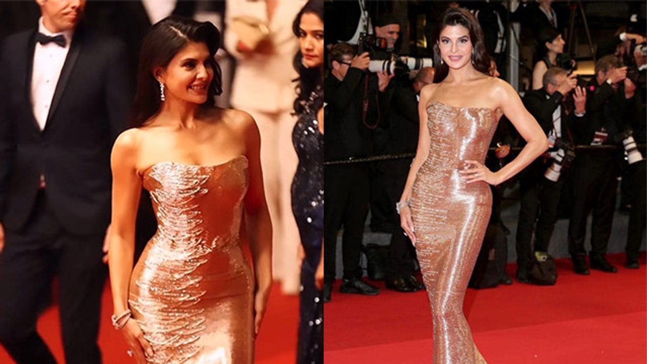 Cannes 2024: Jacqueline Fernandez Golden Mermaid Gown Red Carpet Debut Look Viral | Boldsky