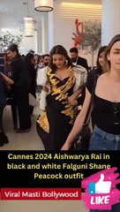 Cannes 2024 Aishwarya Rai in black and white Falguni Shane Peacock outfit