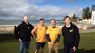 Jono Mosley takes on the Push-Up Challenge 2024 with Cook MP Simon Kennedy, Sutherland Shire Mayor Carmelo Pesce and Cronulla MP Mark Speakman