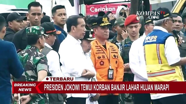 Jokowi dan Rombongan Tiba di Agam, Tinjau Lokasi Terdampak Banjir Lahar Hujan Marapi
